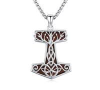 REDSUN Collana con ciondolo a forma di martello di Thor, a forma di freccia vichinga, in argento Sterling 925, con ciondolo a forma di croce vichinga, amuleto celtico, gioiello per uomo, figlio