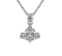 REDSUN Collana con martello di Thor, 925 vichingo, Mjölnir, con nodo celtico, mitologia nordica, amuleto vichingo, idea regalo per uomo e donna