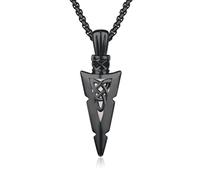 REDSUN Collana da uomo con punta a freccia, in argento Sterling S925, con ciondolo a forma di freccia, colore bianco, opale, gotico, nero, per uomo, figlio, uomo, donna, regalo di compleanno, San