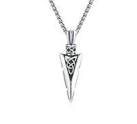 REDSUN Collana gotica a punta di freccia, in argento Sterling S925, collana celtica da uomo, gioiello celtico, per uomo, figlio, uomo, adolescente, 20 + 2 pollici