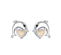 REDSUN Koala - Orecchini a perno con animali e ragazze, in argento Sterling 925, con koala, per donne, bambini, Argento sterling, Opale