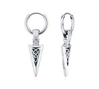 REDSUN Orecchini a cerchio a punta di freccia vichinga, orecchini a cerchio Huggie in argento Sterling 925, gioielli celtici a goccia nordici per uomo, donna, unisex, figlio, idea regalo, 25 × 8 mm