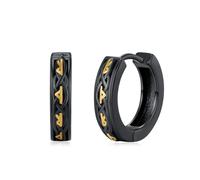 REDSUN Orecchini a cerchio vichinghi in argento Sterling 925 oro nero - Rune celtiche orecchini unisex uomo donna gioielli nordici stile gotico punk, ipoallergenici, regalo per uomini e donne