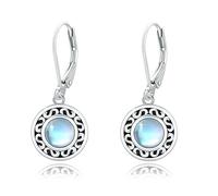REDSUN Orecchini a forma di lacrima, in argento Sterling 925, con pietra di luna/alghe/agata turchese/filigrana a goccia, con fibbia in zircone, regalo di compleanno per voi ragazze mamma