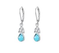 REDSUN Orecchini a goccia con pietra di luna in argento Sterling 925, da donna, gioielli celtici, con pietra di luna, turchese/opale, ipoallergenici, eleganti orecchini da appendere, regalo per