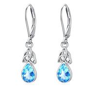 REDSUN Orecchini a goccia con pietra di luna in argento Sterling 925, da donna, gioielli celtici, con pietra di luna, turchese/opale, ipoallergenici, eleganti orecchini da appendere, regalo per