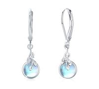 REDSUN Orecchini con pietra di luna arcobaleno a goccia, con lunetta ovale, in argento Sterling 925, regalo per la festa della mamma, per donne, teen con gioielli, confezione regalo di Natale