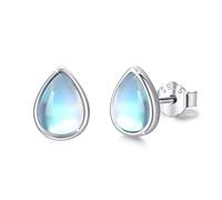REDSUN Orecchini con pietra di luna in argento sterling 925, piccole gocce d'acqua, per ragazze, bambini, compleanno, Natale, regalo per donne e madri