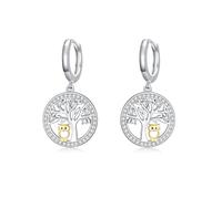 REDSUN Orecchini da donna con albero della vita, in argento Sterling 925, ipoallergenici, con albero della vita, gufi, idea regalo per donne, madri, insegnanti, compleanno, festa della mamma