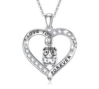 REDSUN porcellino d'India Collana da donna con ciondolo a forma di cuore in argento Sterling 925 con scritta "I Love You Forever"