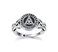 REDSUN Viking, anello celtico con nodo celtico, in argento sterling 925, Trinity irlandese, stile vintage, amuleto ossidato, simbolo vichingo nordico, anello per uomo e donna, 8 mm, Sterling, Senza