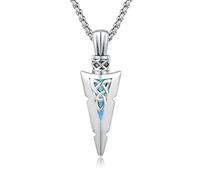 REDSUN Wikinger Freccia Martello di Thor Catena 925 Argento Sterling ViKing Croce Martello Croce Ciondolo Amuleto Celtico Gioielli per Uomo Figlio Ragazzo Donna Uomo Unisex, 37*12mm, Argento sterling