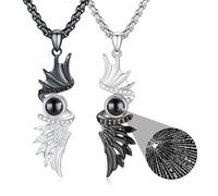 REDSUN Yin Yang, collana in argento Sterling con sole e luna, ciondolo a forma di elefante per coppia, collana BFF, 2 pezzi, gioielli regalo per donna e uomo, 35 mm x 12 mm, Argento sterling