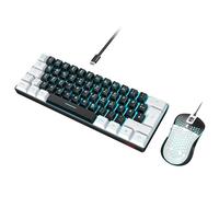 RedThunder 60% RGB, set tastiera-mouse gaming, mini tastiera, 62 tasti, layout tedesco, 7200 DPI, struttura a nido d'ape per PC, MAC, PS5, Xbox (bianco e nero)