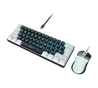 RedThunder Combinazione di tastiera e mouse da gioco al 60%, mini tastiera ultra compatta a 61 tasti retroilluminata RGB, mouse ottico a nido d'ape leggero da 7200 DPI, set da gioco con cavo RGB per