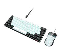 RedThunder Combinazione di tastiera e mouse da gioco al 60%, mini tastiera ultra compatta a 61 tasti retroilluminata RGB, mouse ottico a nido d'ape leggero da 7200 DPI, set da gioco con cavo RGB per