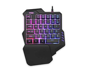 RedThunder G30 Tastiera da gioco meccanica RGB a una mano, 2 tasti macro integrati + 7 tasti programmabili, 35 tasti anti ghosting + design ergonomico per giocatori PC Mac PS5 Xbox One