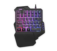 RedThunder Tastiera da gioco con una mano RGB retroilluminata 35 tasti Mini tastiera da gioco portatile Controller di gioco ergonomico per PC Gamer