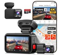 REDTIGER 4K+2.5K Dashcam Auto, STARVIS 2, WiFi a 5,8 GHz, Scheda da 128GB | IMX678 x Wondrix™ HDR Visione Notturna a Luce Nera, Controllo Vocale, Touch Screen, Monitor di Parcheggio (VC70)