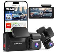 REDTIGER 4K+4K Dash Cam Auto con 256 GB eMMC,STARVIS 2 IMX678 Dash Cam Anteriore e Posteriore con Dual HDR,Ccomando Vocale,Touchscreen da 4 Pollici,WiFi 5,8GHz,GPS,Visione Notturna HDR (F77 V2)