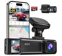 REDTIGER 4K Dashcam Auto Anteriore Posteriore, STARVIS 2, Scheda 64GB, WiFi