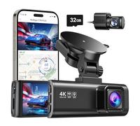 REDTIGER Dash Cam 4K/2.5K Anteriore e Posteriore, Dashcam STARVIS 2, Schermo IPS da 3,18 Pollici, Scheda da 128 GB Inclusa,WiFi 5,8 GHz,GPS,WDR Grandangolare a 170,Supporta Fino a 256 GB(F7NP)