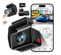REDTIGER Dash Camera Anteriore e Posteriore 4k Dash Cam Drive Recorder per WiFi GPS Car Dvr per 24H Modalità Parcheggio Scatola Nera per Auto