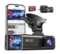 REDTIGER Dashcam Auto 4K+1080P, STARVIS 2, Scheda 128GB, WiFi 5,8 GHz