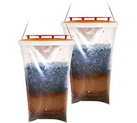 Redtop - Trappola per mosche trasparente da appendere, con parte superiore rossa, atossica, usa e getta, con esca repellente per mosche, per giardino, fattoria, recinti per cavalli, trappola e uccide