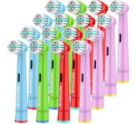 REDTRON Testine per spazzolino elettrico per bambini compatibili con Oral B, testina di ricambio per spazzolino per bambini per denti e gengive sensibili (Confezione da 16)