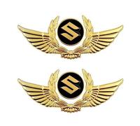 REDVIT 2 Pezzi Stemma Auto Logo per Suzuki SX4 Swift, Anteriore e Posteriore Emblema Adesivo Car Side Emblema Adesivo Stemmi Decorazione Styling Decalcomanie,B