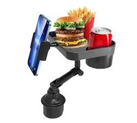 REDVIT Auto Portabicchieri per Smart, 360° Vassoio per Alimenti per Auto Regolabile con Portabicchieri e Portacellulare Supporto per Tazze per Auto Expander