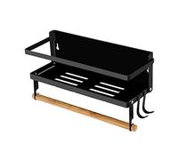 Redwestmelon Portaspezie Magnetico Pieghevole Portaoggetti per Frigorifero Portarotolo Portasciugamani Porta Asciugamani Scaffale da Cucina Multifunzionale (1 Tier)
