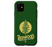 Redwood National Park Retro Vibe Distressed Tree Graphic Custodia per iPhone 11