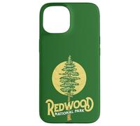 Redwood National Park Retro Vibe Distressed Tree Graphic Custodia per iPhone 15
