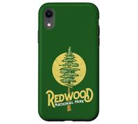 Redwood National Park Retro Vibe Distressed Tree Graphic Custodia per iPhone XR