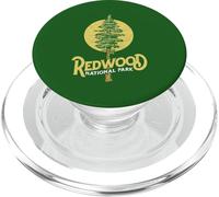 Redwood National Park Retro Vibe Distressed Tree Graphic PopSockets PopGrip per MagSafe