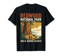 Redwood National Park Walk Among Giants Poster Escursionistico retrò Maglietta