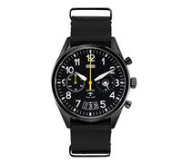 Redwood Recon Ibrido Meca-Quarzo Cronografo Acciaio Nero PVD Pilot Orologio Uomo