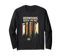 Redwoods Reach The Sky Camicia retrò California Forest Hiking Maglia a Manica
