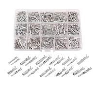 Reeatel 290 Pezzi di Connettori per Terminali di Cavi Automobilistici da 1 A 3,5 mm, Non Isolati, Perni di Crimpatura Maschi e Femmine