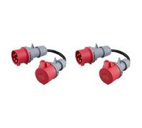 Reeatel 2X 5 Pin Rosso 32A A 16A Femmina Adattatore CEE Gen Ev Connettore Prolunga Caricabatterie Presa 400V