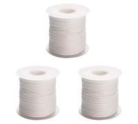 Reeatel 3 Rotolo 200 Piedi/61 Metri Bianca Candela nel Cotone Tessuto per Candele DIY Materiale per Fumo