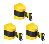 Reeatel 3X Barriera da Parete Retrattile Magnetica da 16,4 Piedi, Montaggio A Parete Magnetico, Controllo Della Folla, Cintura di Sicurezza Retrattile, Cintura A Strisce