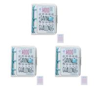 Reeatel 3X Raccoglitore per Sfide di Risparmio da 1000, Libro per Sfide Mensili di Risparmio di Denaro con Buste, Mini Raccoglitore di Budget (Blu)