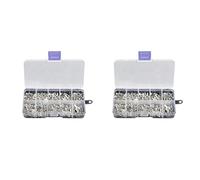 Reeatel 640 pezzi 10 in 1 terminali non isolati ad anello forcella tipo U terminali in ottone assortimento kit cavo connettore a forcella crimpatura vanga