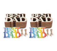 Reeatel 80 Pezzi Best Dad in Legno Non, Etichette Regalo con Cordino per Regali per La Festa del papà, Decorazioni per Feste di Compleanno di papà