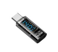 Reeatel Adattatore USB C Display Potenza LED 140W 40Gbps 8K Estensione USB C PD3.1 Tipo C Connettore Tipo C Tester Misuratore di Potenza Nero