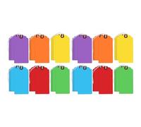 Reeatel Etichette Regalo Scrivibili In Carta Bianca da 600 Pezzi con Cordini Elastici Etichette per Spedizione Cartellini Dei Prezzi per Tutte Le Occasioni