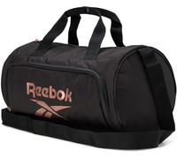 Reebok Mini borsone da viaggio, unisex, piccolo, da palestra e da viaggio, leggero, per sport e weekend, per uomini e donne, Nero con logo in oro rosa, Taglia unica, Easton/Kellan Borsone